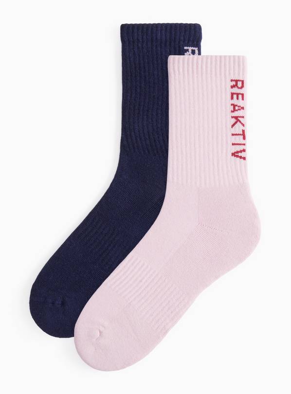 REAKTIV Pink & Navy Socks 2 Pack 4-8